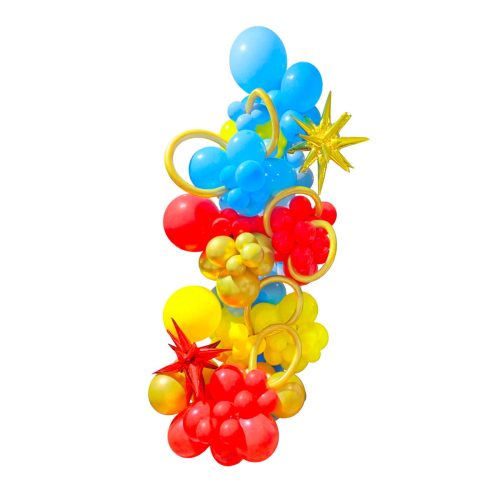 Arco de Globos para decoración de Fiesta con aros y estrellas