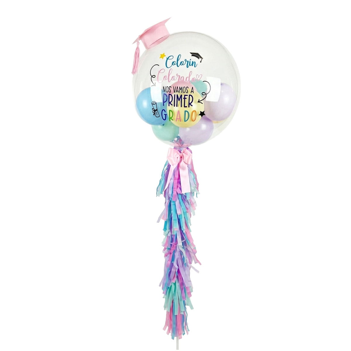 Arreglo de Globo Burbuja para Graduación "Colorín Colorado Nos Vamos a Primer Grado"