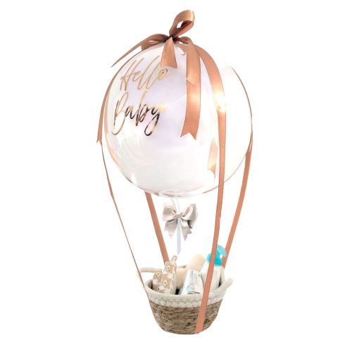 Arreglo globo burbuja personalizado con accesorios para la ducha del nuevo bebé