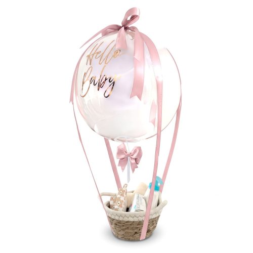 Arreglo globo burbuja personalizado con accesorios para la ducha del nuevo bebé versión Niña