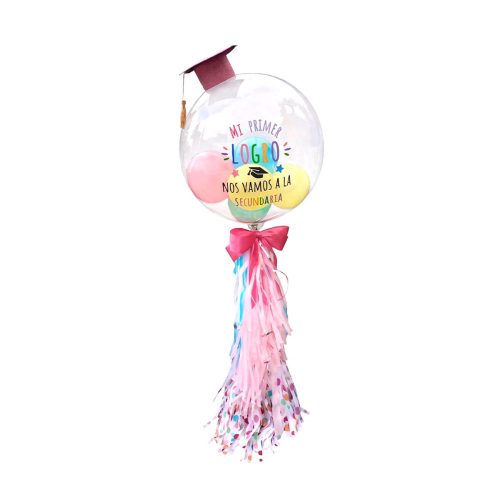 Arreglo de Globo Burbuja Personalizado para Graduación Mi Primer Logro