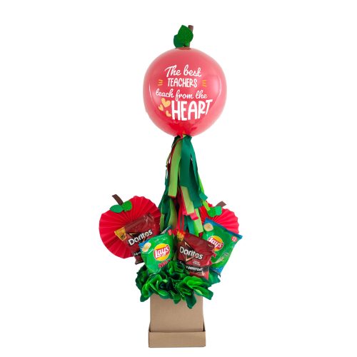 Arreglo de Globos para el Día del Maestro con Snacks