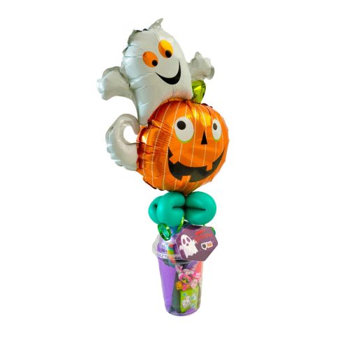Arreglo de Globo Dulcero para regalar en Halloween a tus invitados