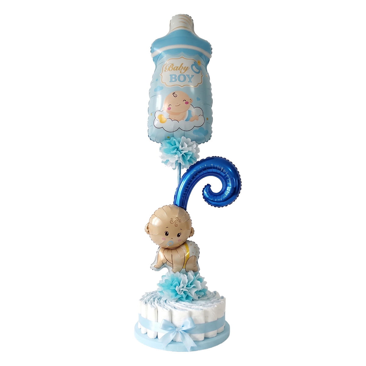 Arreglo de Globos para Baby Shower regalo para niño con pañales