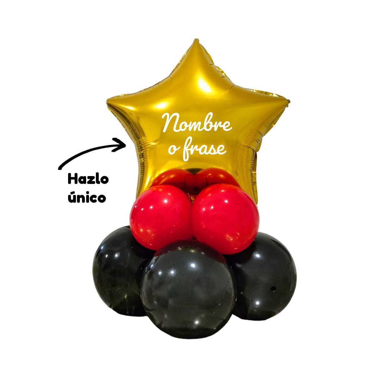 Globo estrella personalizado con Nombre o Frase para celebrar un evento importante.