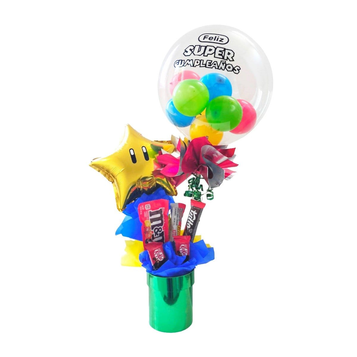 Arreglo con Globos de Super Mario Galaxy para Cumpleaños