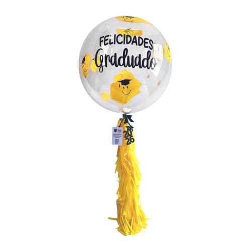 Arreglo de Globo para Graduación con frase Felicidades Graduado