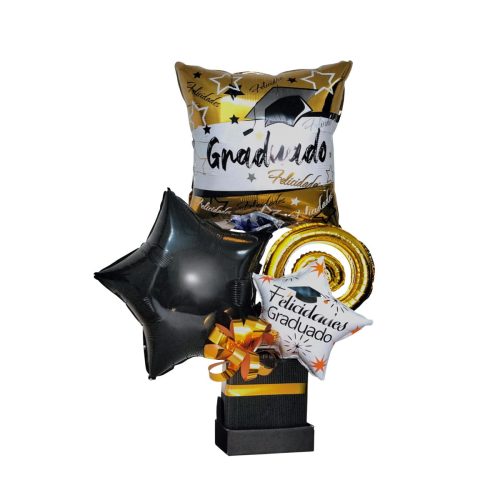 Bouquet de globos con titulo Felicidades Graduando