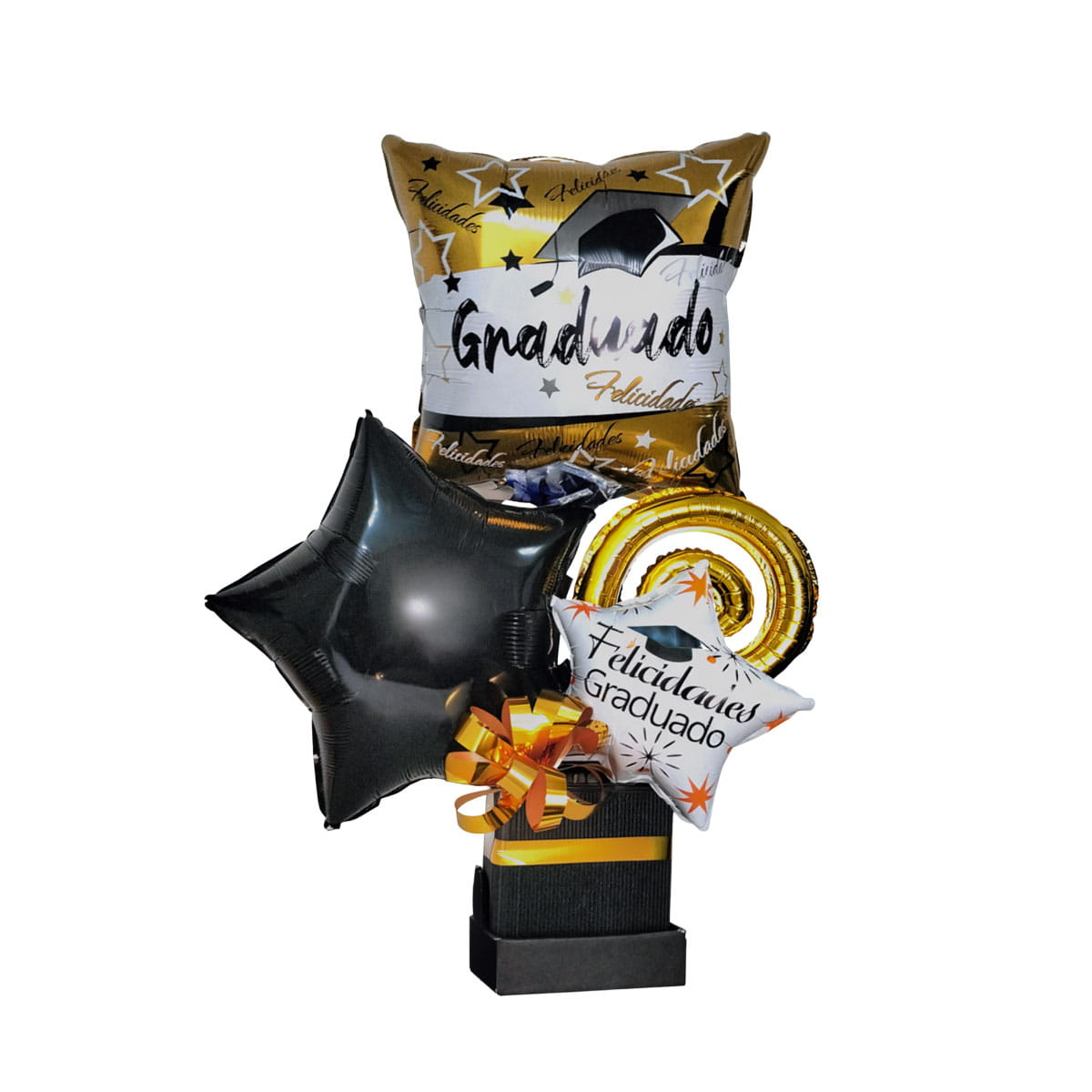 Bouquet de globos con titulo Felicidades Graduando