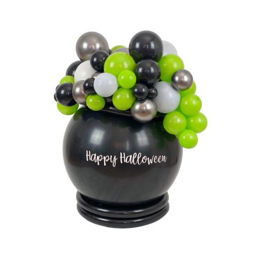 Caldero de bruja con globos especial para decoración en Halloween para empresas o recepción