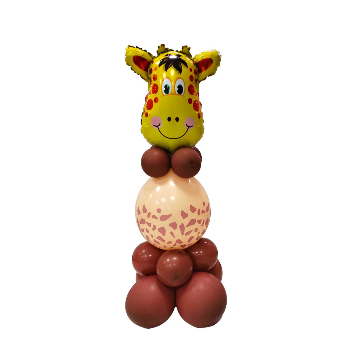 Centro de mesa de globos figura de jirafa para decoracion de cumpleaños infantiles tema jungla