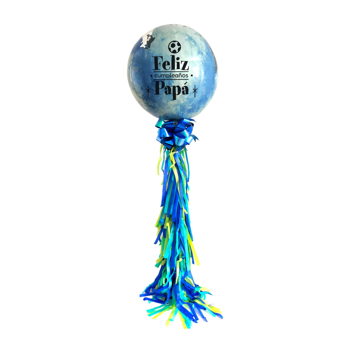 Arreglo de Globo Burbuja "Azul" Personalizado con Tassels