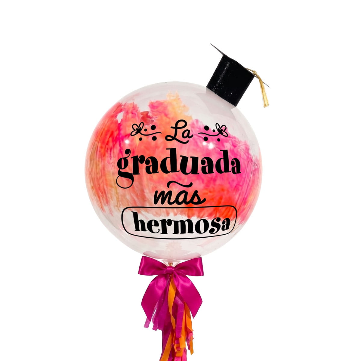 Globo Burbuja en Color Fucsia con Texto Personalizado de Graduación Entrega en ciudad de Guatemala