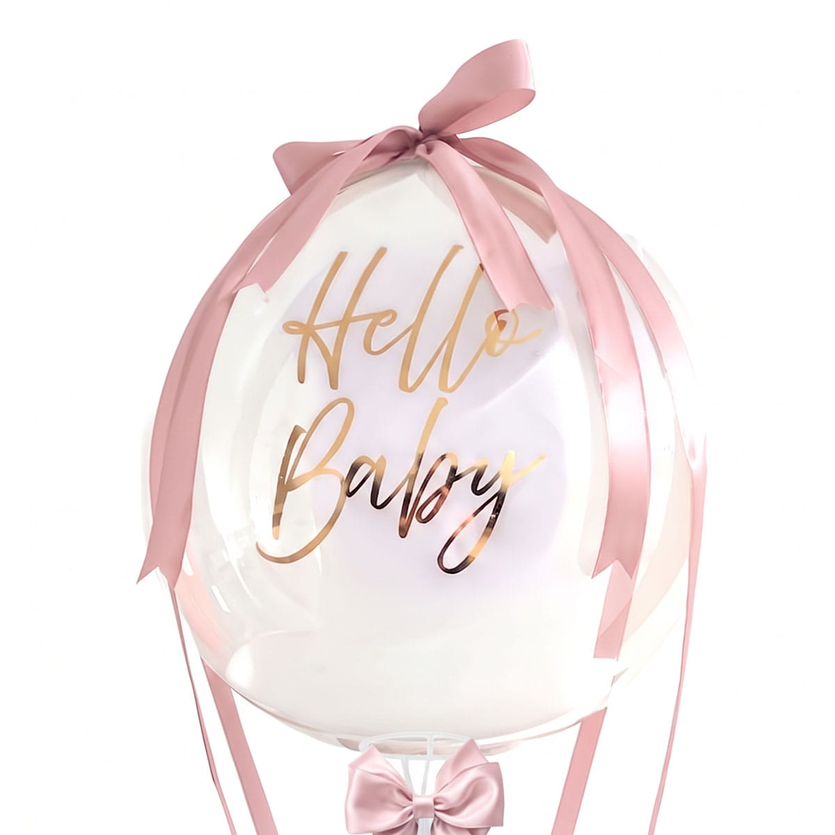 Globo burbuja con texto personalizado para dar la bienvenida al nuevo bebé versión femenina o niña