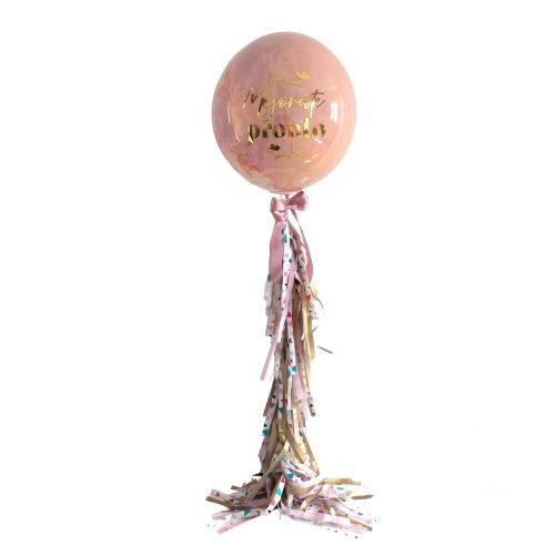 Arreglo de Globo Burbuja "Rosa" Personalizado con Tassels
