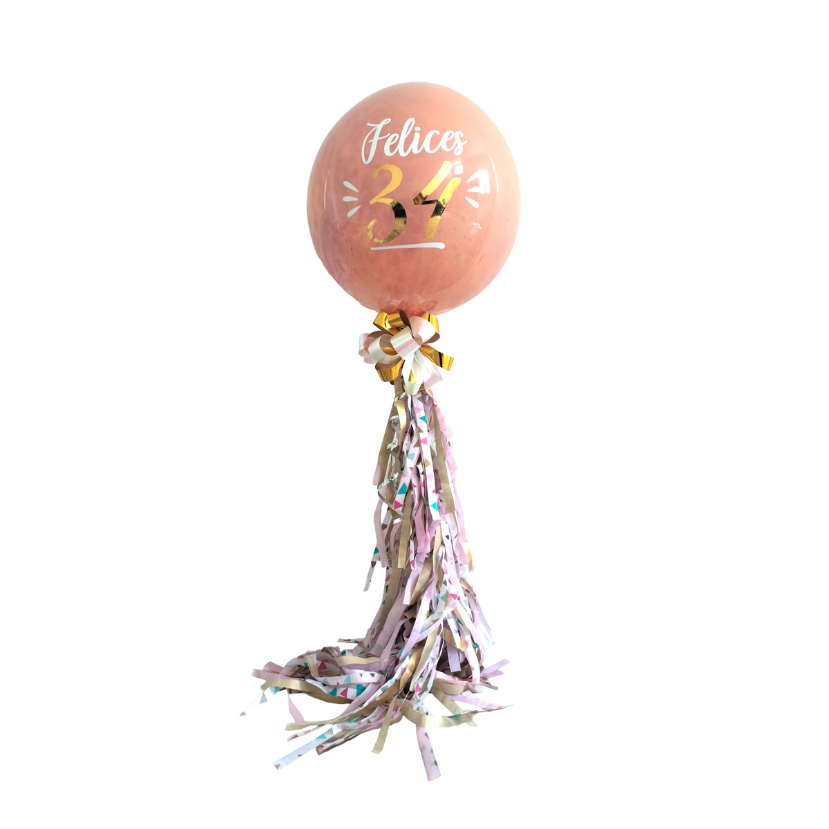Arreglo de Globo Burbuja "Rosa" Personalizado con Tassels - Imagen 4