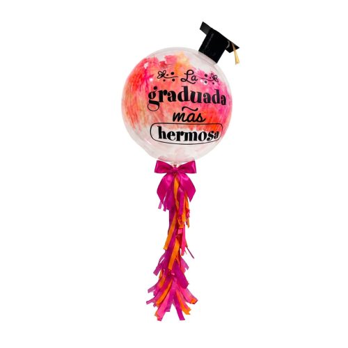 Globo Burbuja con Frase Personalizada para la Graduada Más Hermosa Entrega a Domicilio