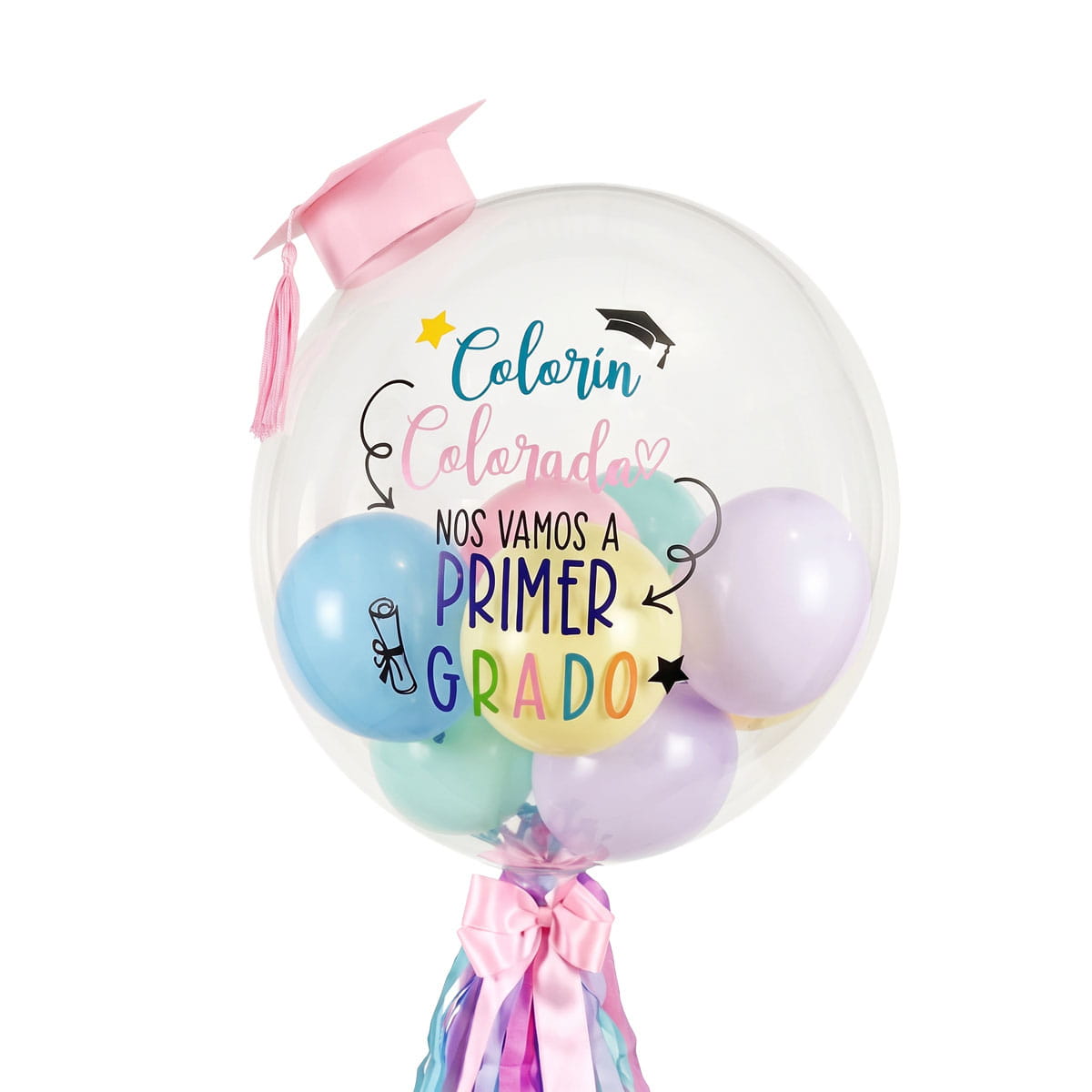 Globo Burbuja Personalizado Nos Vamos a Primer Grado Entregas a Domicilio en Ciudad de Guatemala