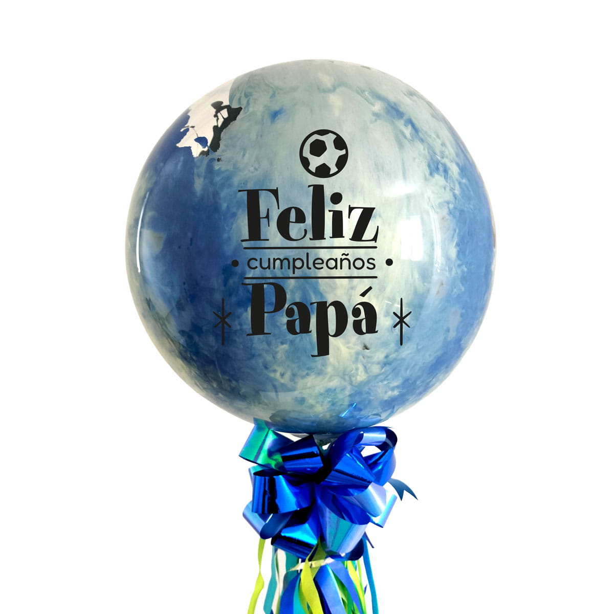 Arreglo de Globo Burbuja "Azul" Personalizado con Tassels - Imagen 2