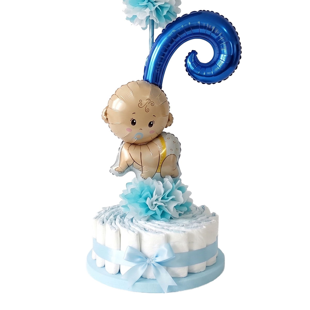 Pañales para Regalo en Baby Shower con Globo de Bebé para Niño