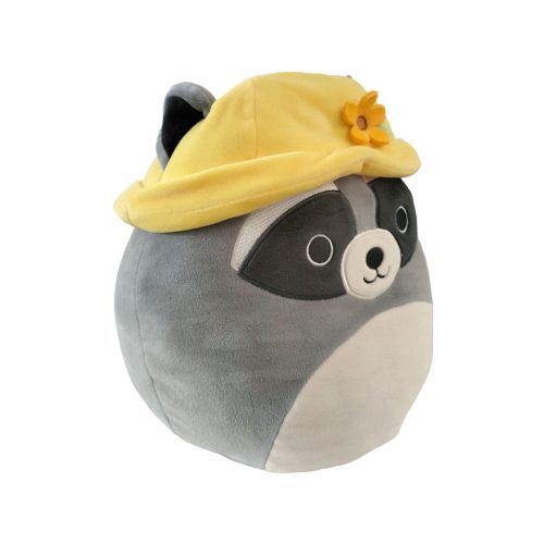 Peluche el Mapache Rocky con Sombrero amarillo listo para Regalar