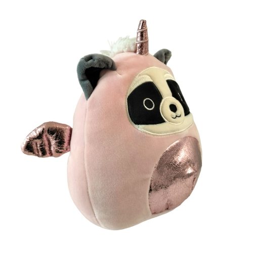 Peluche de Mapache con disfraz de unicornio marca Squishmallows listo para regalar